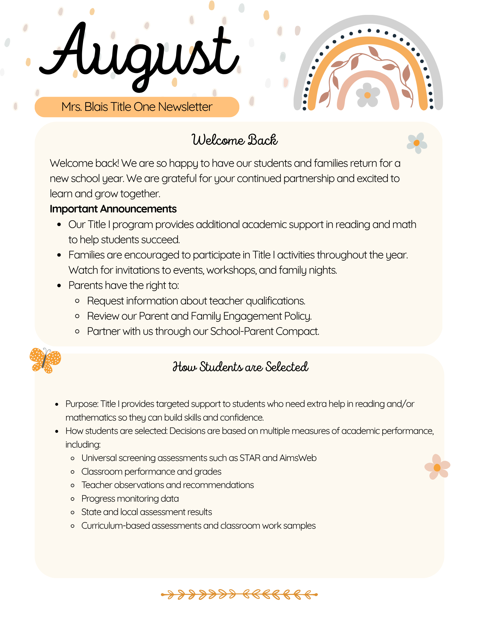 August Newsletter